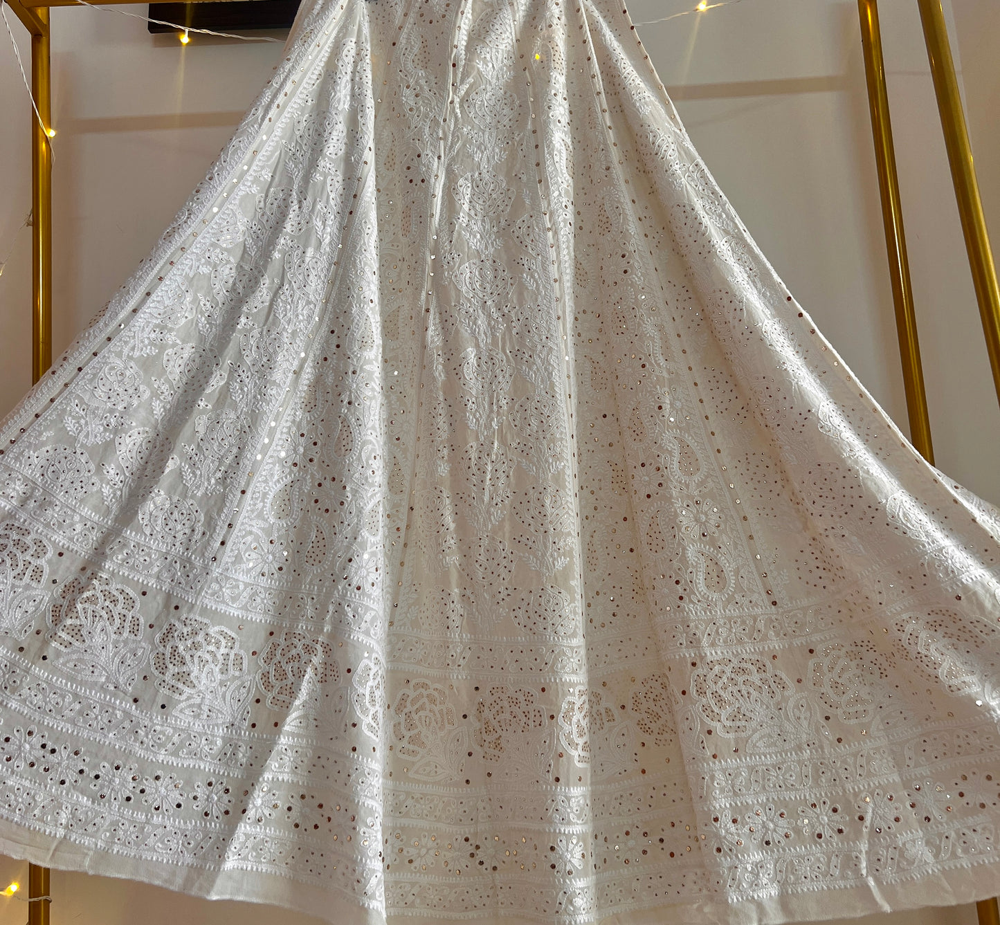 Ruhani Ivory allover Chikankari and mukaish lehenga skirt