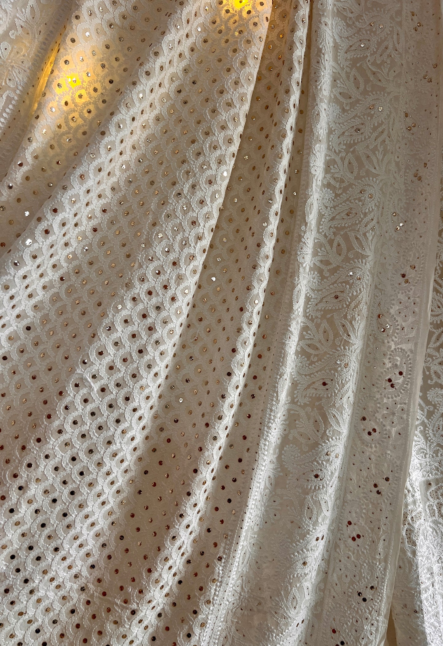 Ruhani Chikankari and Mukaish Dupatta