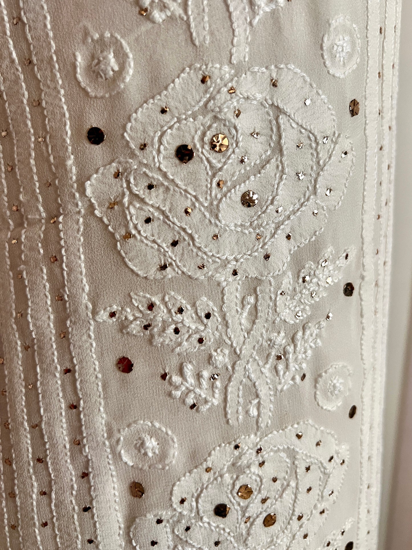 Ivory Chikankari and Mukaish Kurta and Dupatta