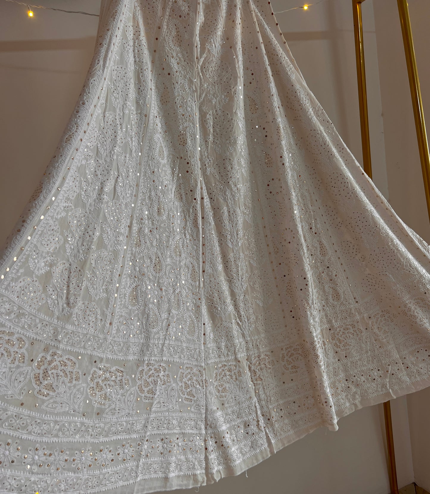 Ruhani Ivory allover Chikankari and mukaish lehenga skirt