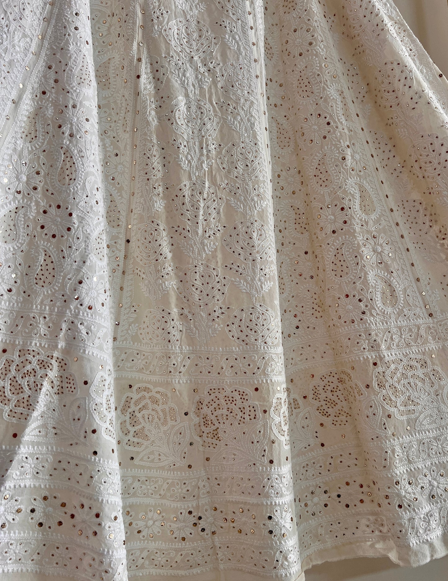 Ruhani Ivory allover Chikankari and mukaish lehenga skirt