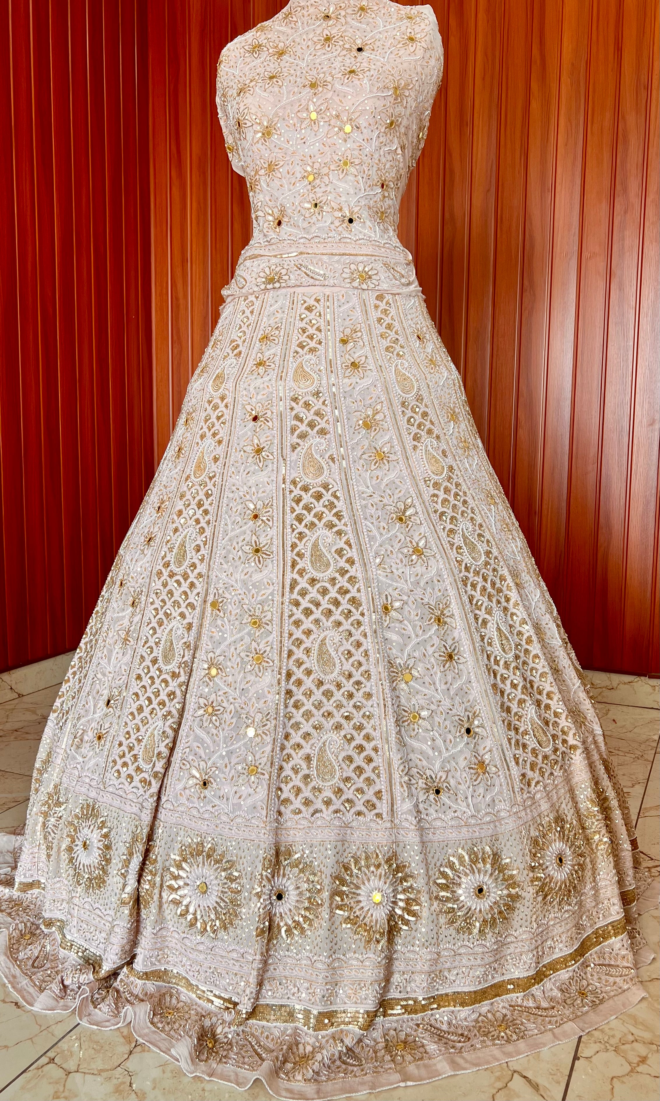 Cotton Chikankari Lehenga Choli, Technics : Machine Made, Occasion :  Festival Wear, Wedding Wear at Best Price in Surat