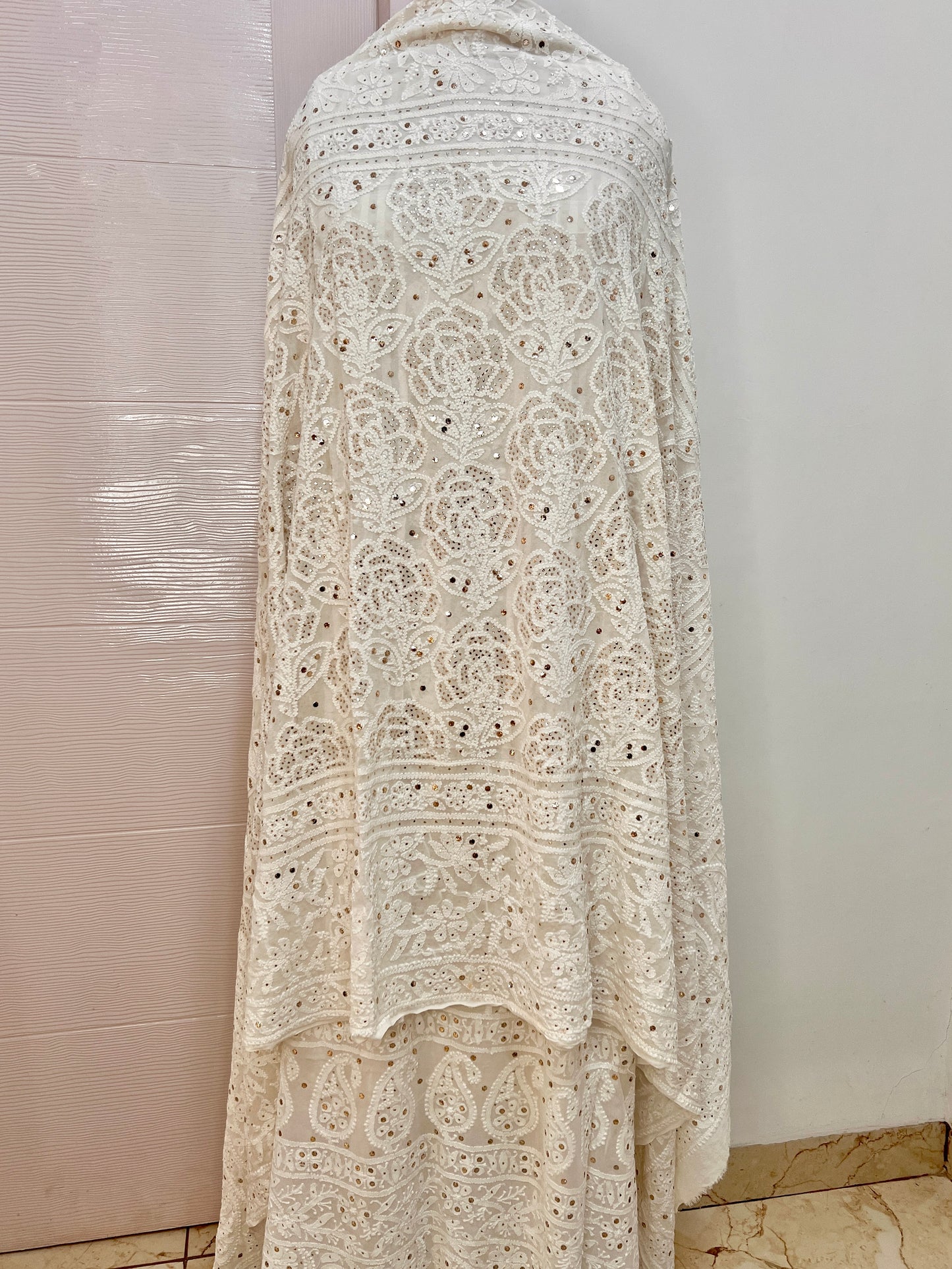 Ruhani Chikankari and Mukaish Dupatta