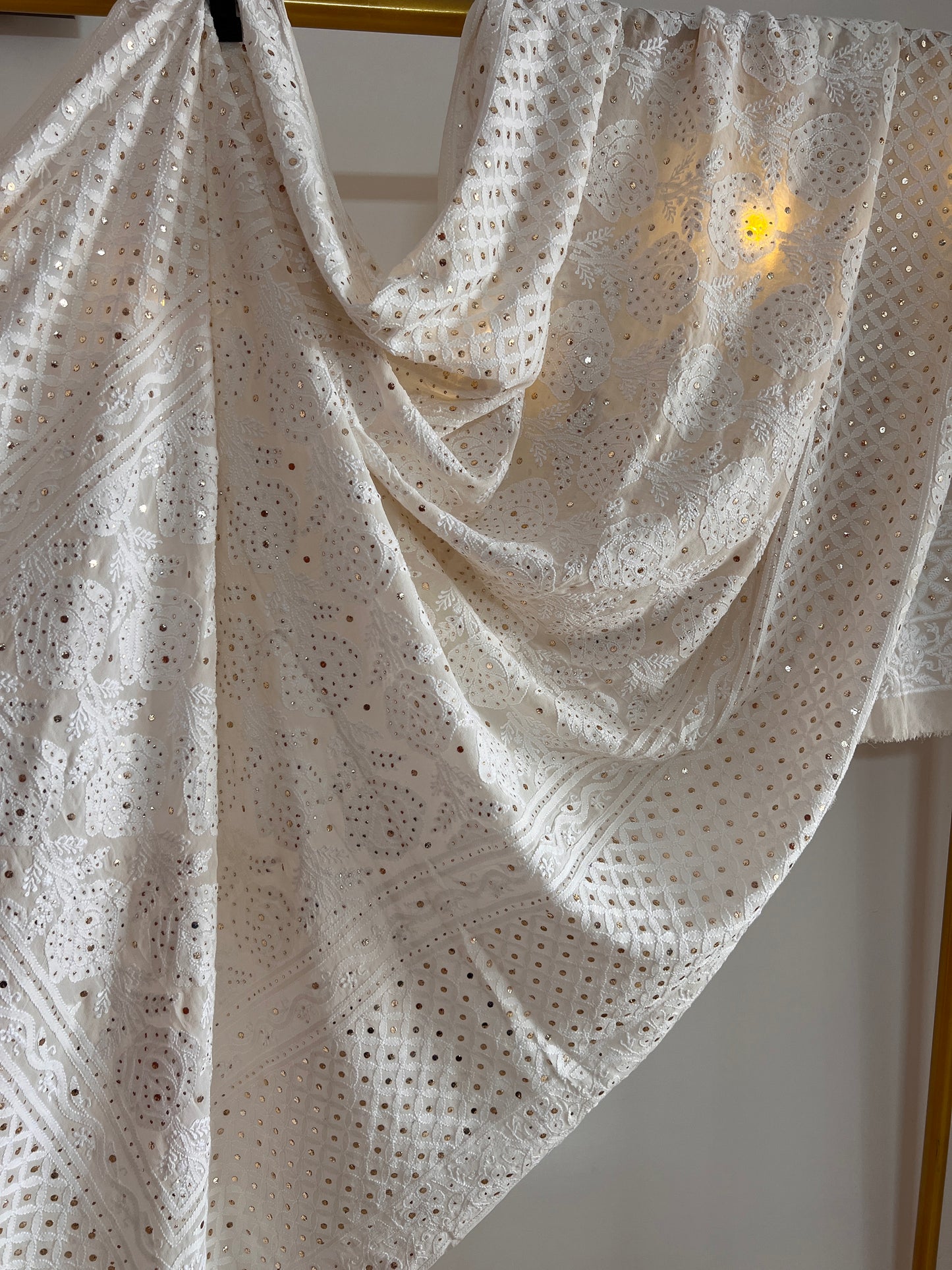 Ruhani Chikankari and Mukaish Dupatta