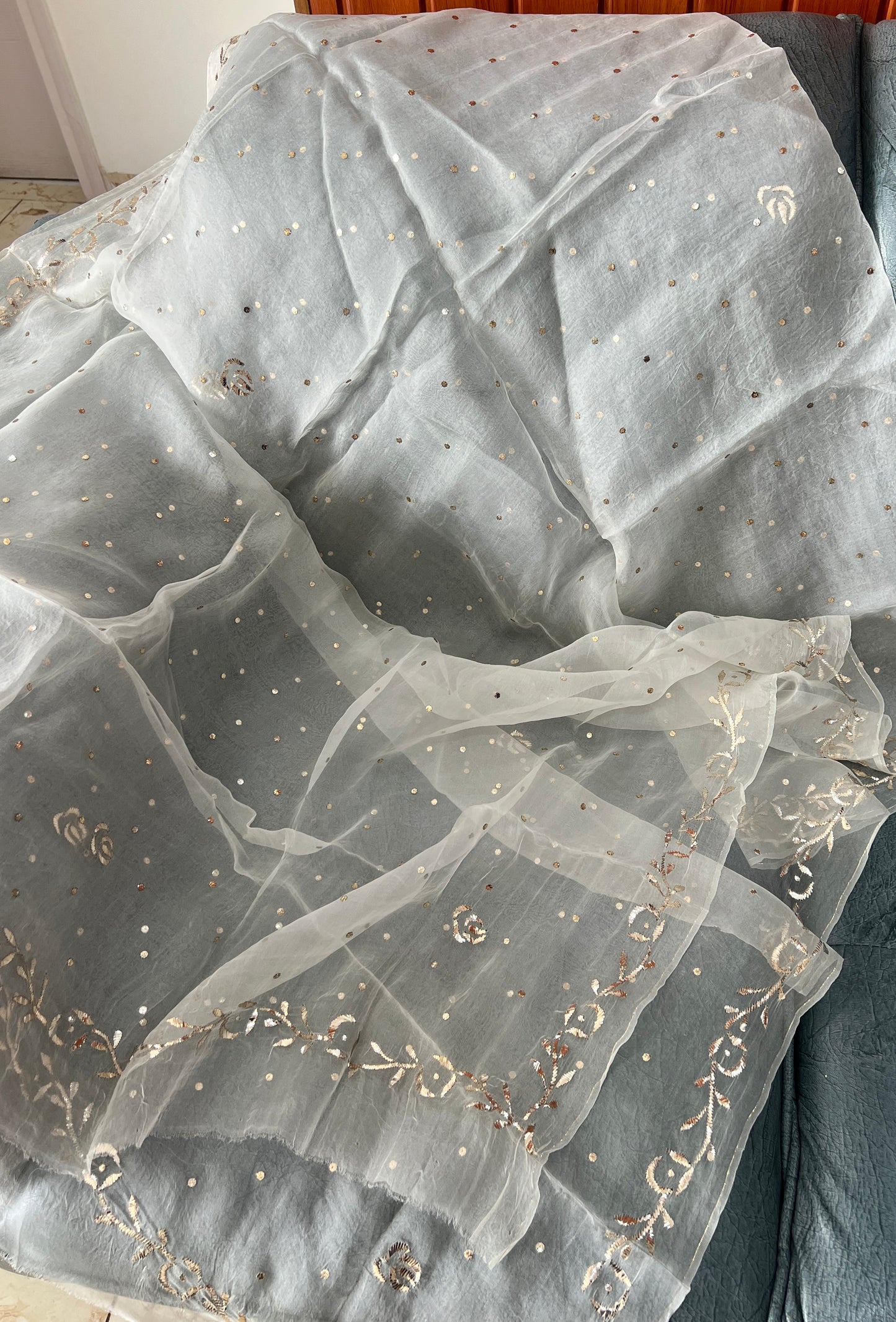 Pure Organza allover mukaish dupatta