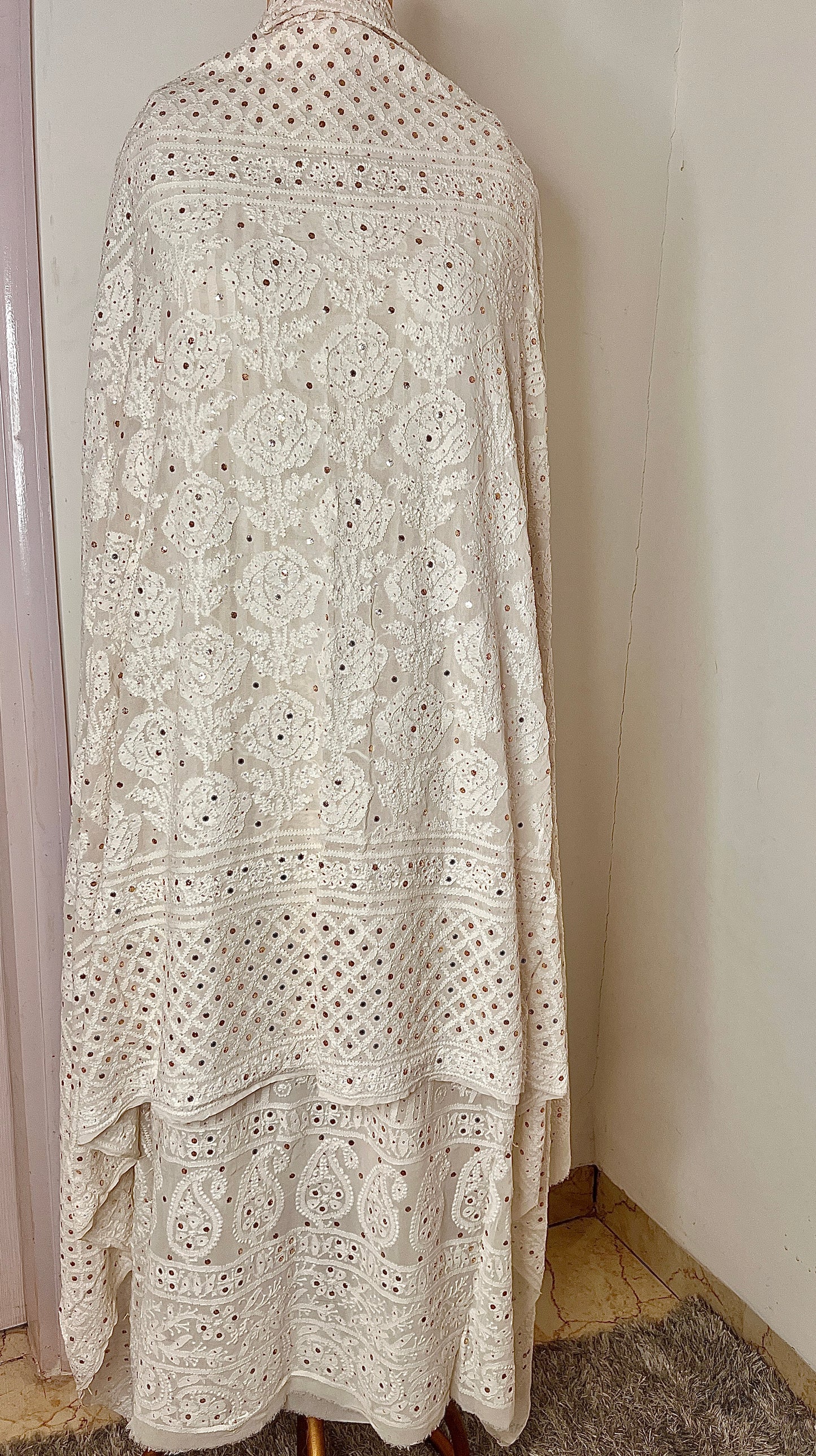 Ruhani Chikankari and Mukaish Dupatta