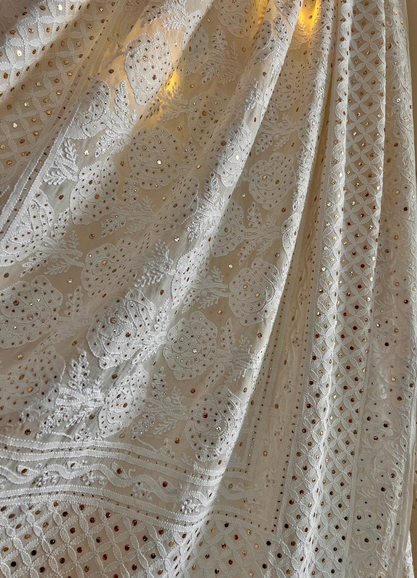 Ruhani Chikankari and Mukaish Dupatta