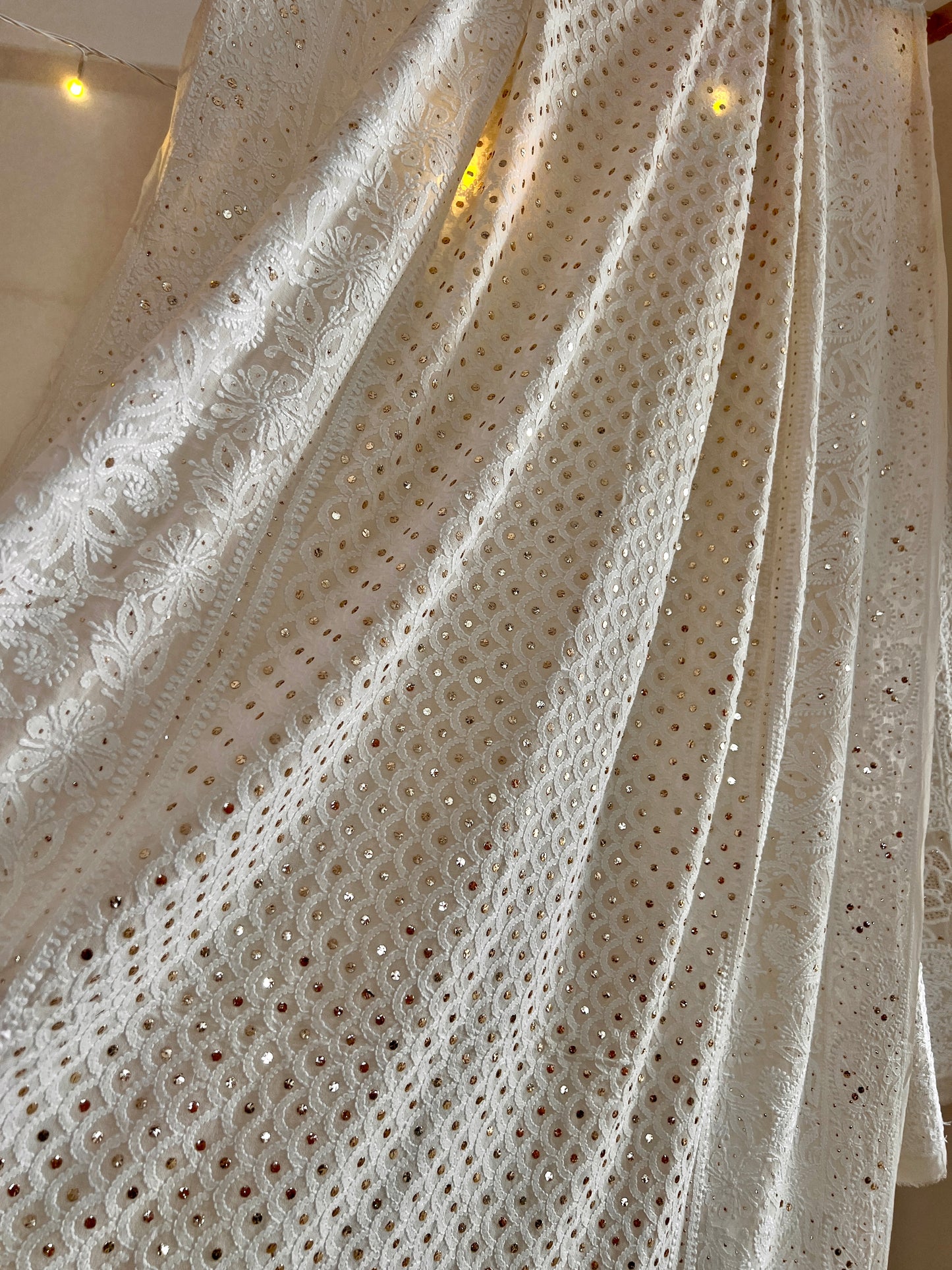 Ruhani Chikankari and Mukaish Dupatta