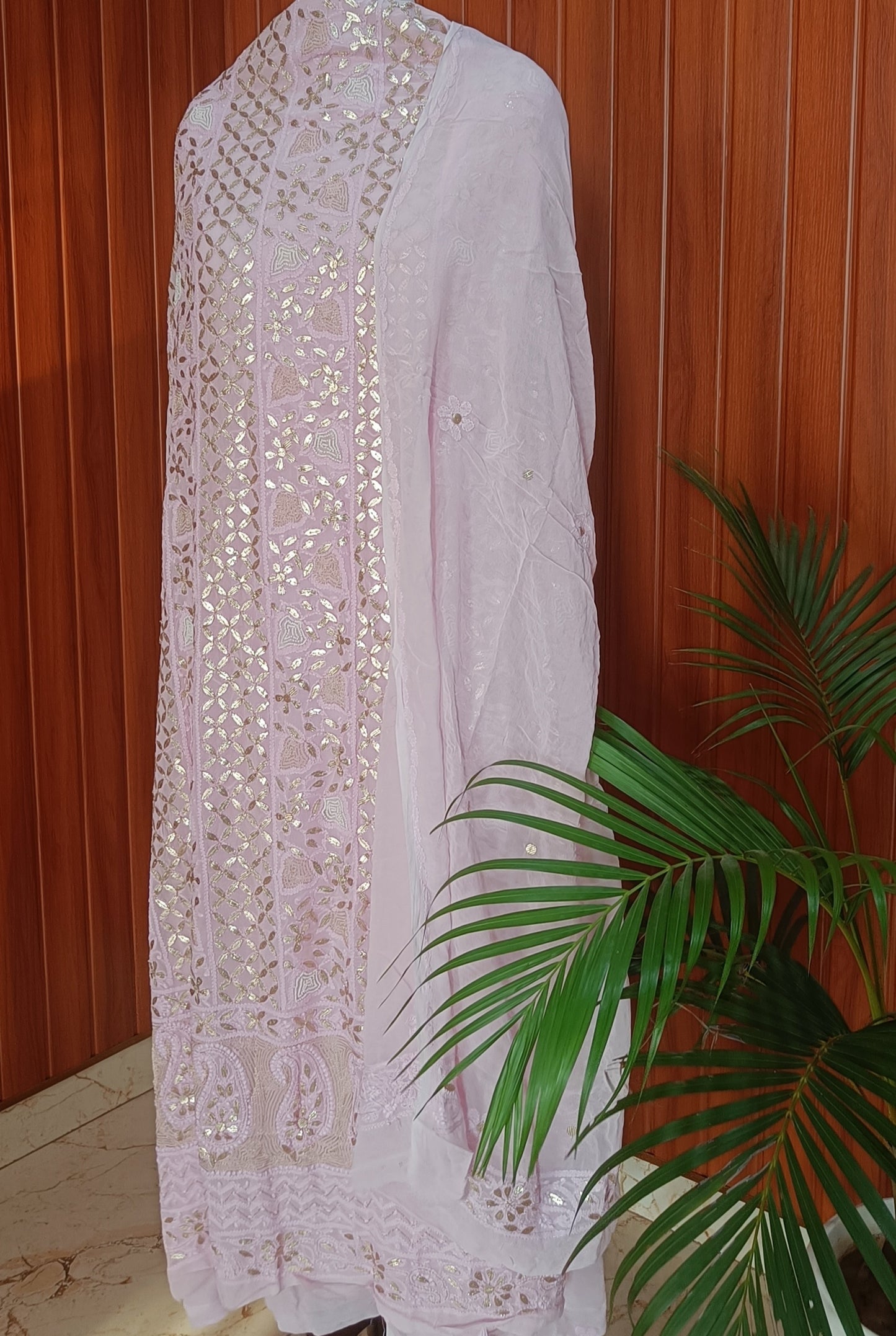 Chikankari and gota patti kurta and Dupatta