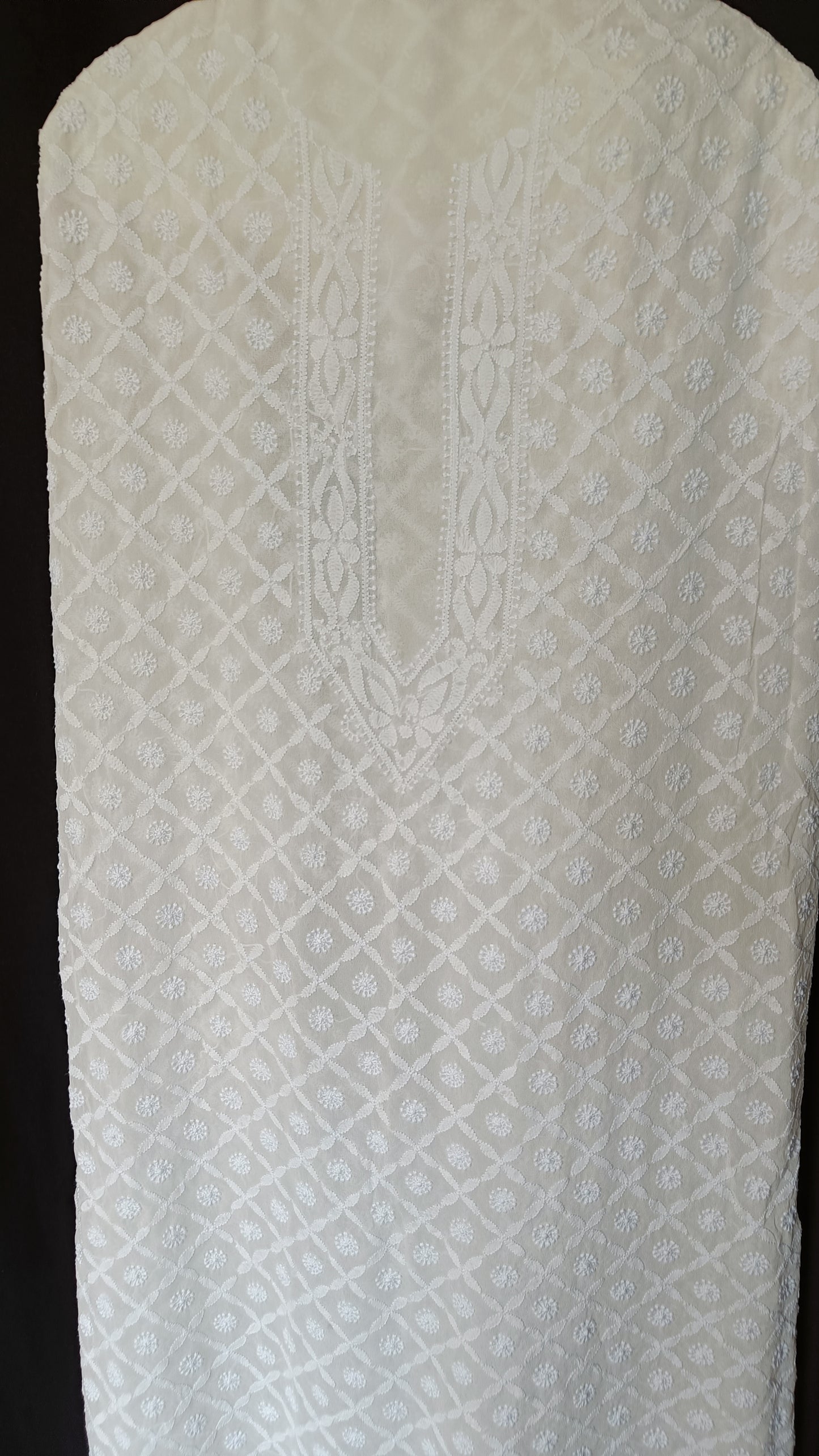 Ivory Allover Chikankari Men's Kurta Fabric