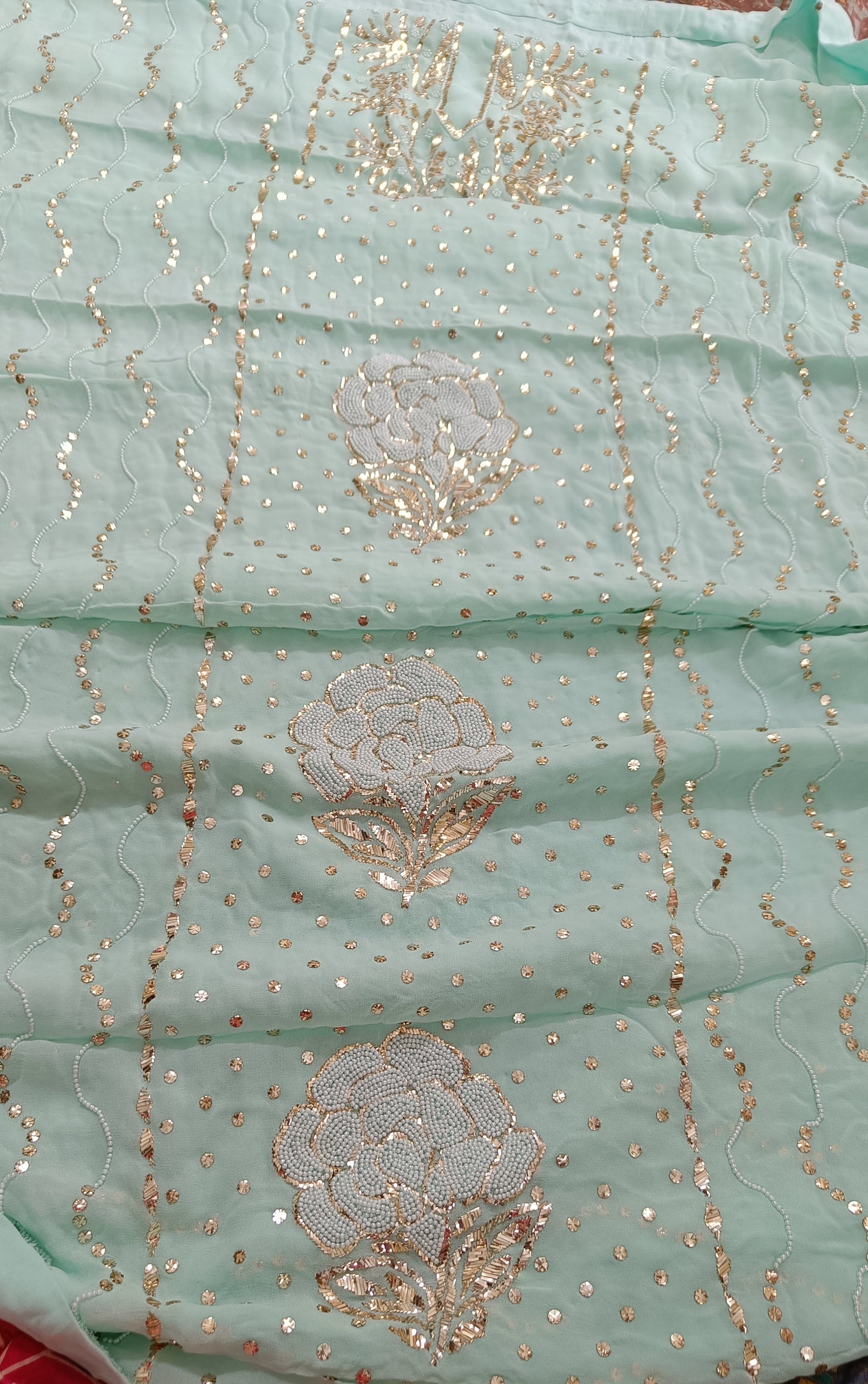 Ruhani Sea Green Badla and Pearl Embroidered Kurta & Dupatta Set (Copy)