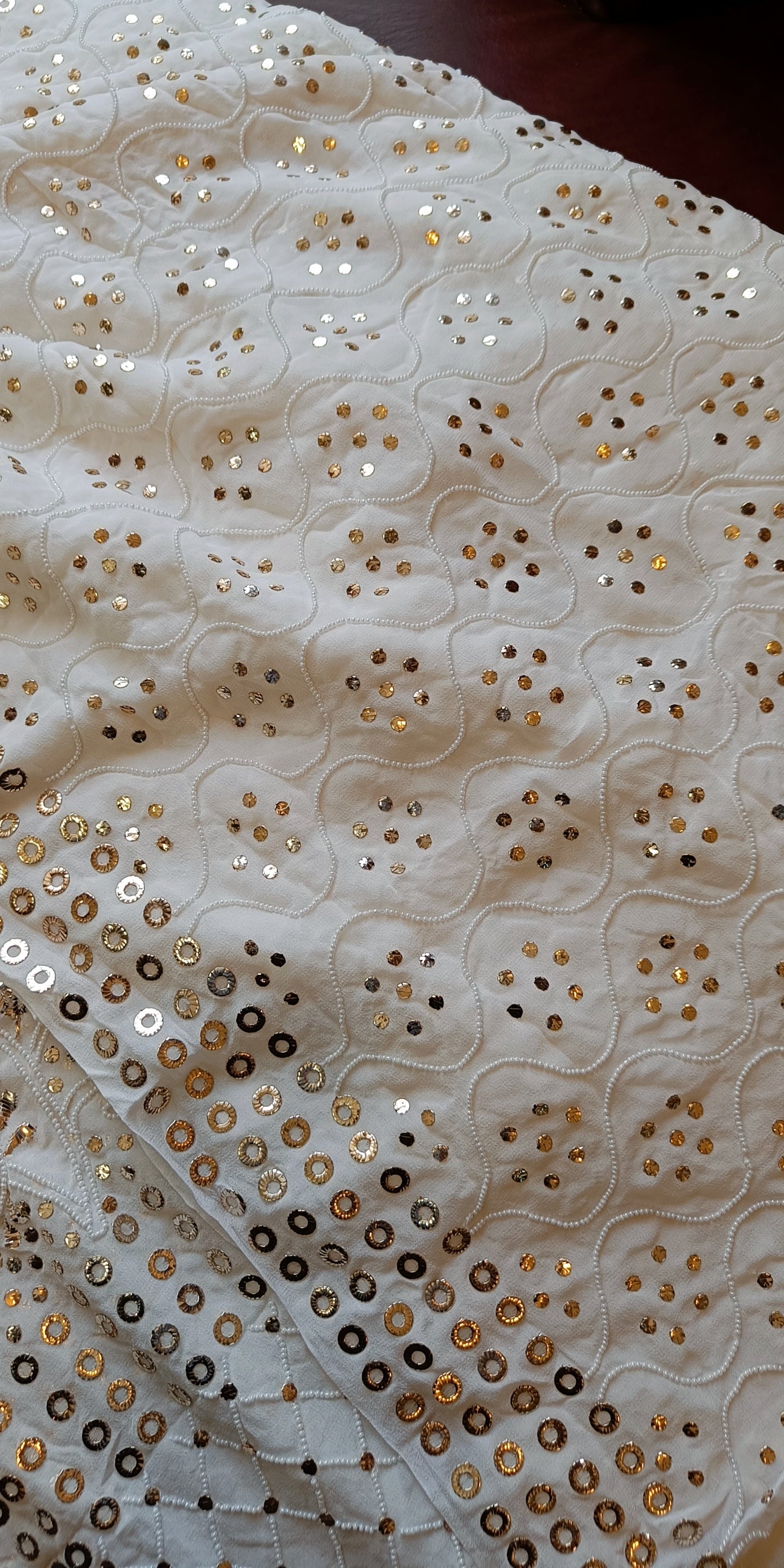 Hand embroidered wedding saree